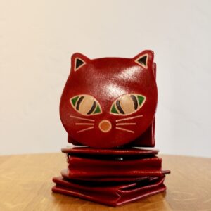 Leather cat coin purse