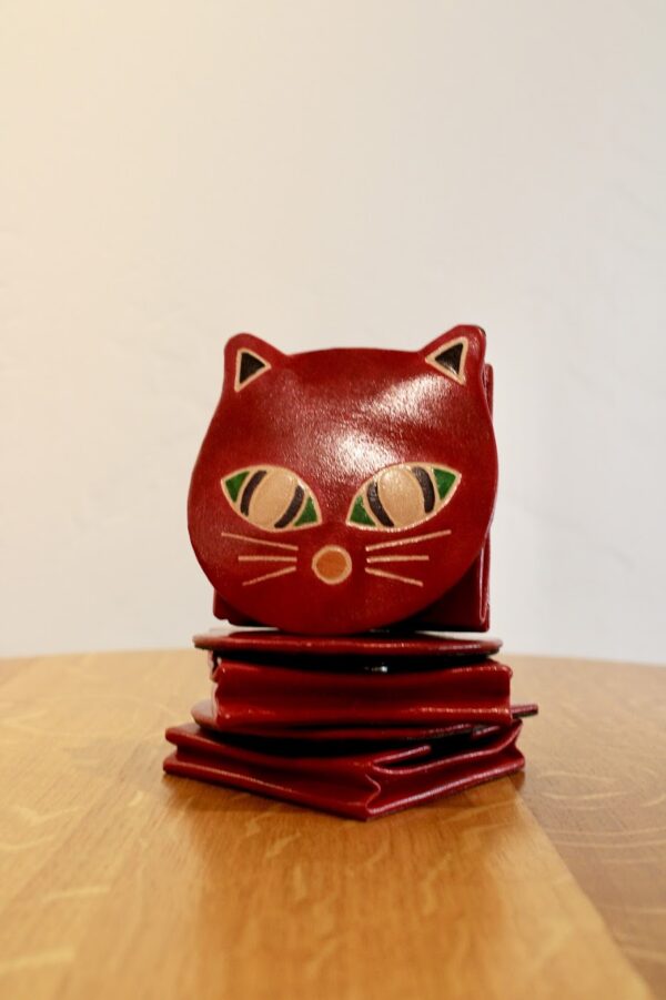 Leather cat coin purse